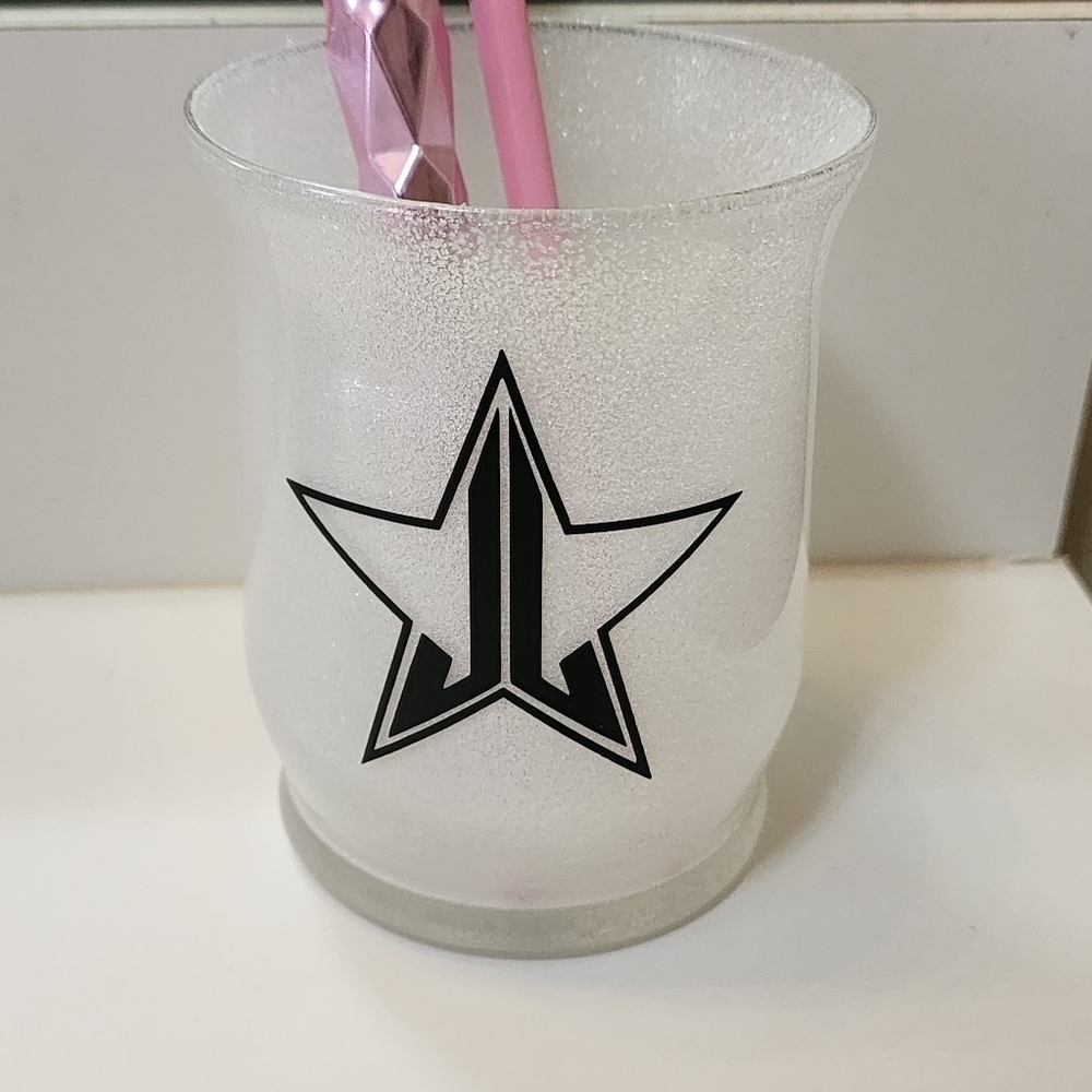 GLITTERED White Makeup Brush Holder